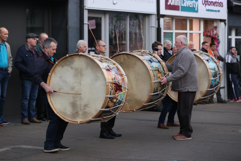 Campaigners take part in an anti-Northern Ireland Protocol rally and parade in Ballymoney (Liam McBurney/PA) (PA Wire)