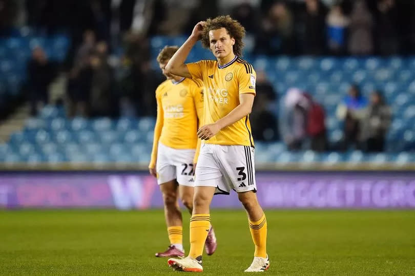 A dejected Wout Faes after Leicester City's 1-0 defeat to Millwall