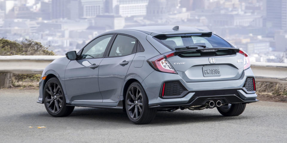 <p>For well under $25,000, Honda will sell you a <a rel="nofollow noopener" href="http://www.roadandtrack.com/new-cars/first-drives/a31556/2017-honda-civic-hatchback-first-drive/" target="_blank" data-ylk="slk:Civic hatchback with its new, gem-like 180-hp 1.5-liter turbocharged four-cylinder;elm:context_link;itc:0;sec:content-canvas" class="link ">Civic hatchback with its new, gem-like 180-hp 1.5-liter turbocharged four-cylinder</a> that isn't quite a hot hatch, but is still seriously fun. With one of these, you should be able to hit 60 mph in <a rel="nofollow noopener" href="http://www.caranddriver.com/honda/civic" target="_blank" data-ylk="slk:under seven seconds;elm:context_link;itc:0;sec:content-canvas" class="link ">under seven seconds</a>, and it has one of the nicest chassis in its class.</p>