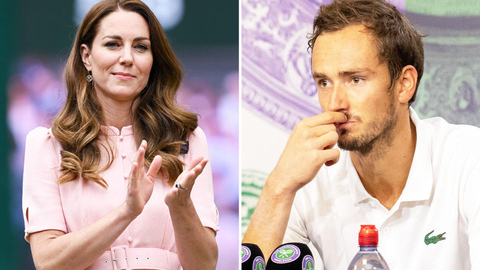 The Duchess of Cambridge and Daniil Medvedev, pictured here at Wimbledon.