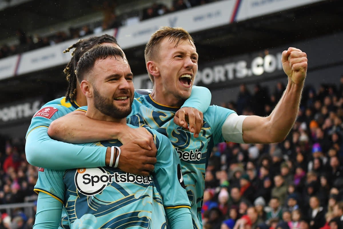 James Ward-Prowse celebrates with teammate Adam Armstrong (Getty Images)