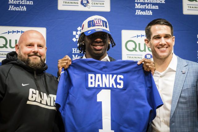 How to buy Deonte Banks N.Y. Giants jersey  Maryland CB was selected by  New York in 1st round of NFL Draft 