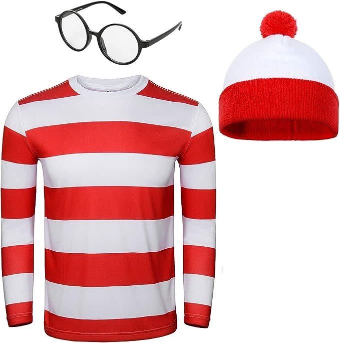 <p><a href="https://www.amazon.com/Striped-Glasses-Halloween-Cosplay-3X-Large/dp/B07X39ZFVW/ref=sr_1_27?tag=syn-yahoo-20&ascsubtag=%5Bartid%7C2139.g.45223092%5Bsrc%7Cyahoo-us" rel="nofollow noopener" target="_blank" data-ylk="slk:Shop Now;elm:context_link;itc:0;sec:content-canvas" class="link ">Shop Now</a></p><p>Adult Men Red and White Striped Tee Shirt Glasses Hat</p><p>amazon.com</p><p>$24.99</p>