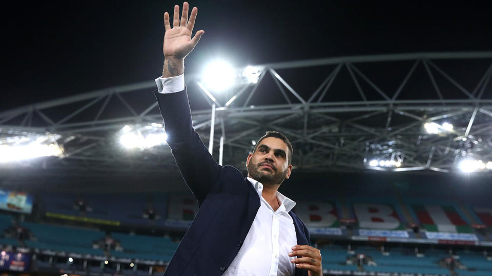 Seen here, Inglis says goodbye to the NRL after his retirement in 2019.