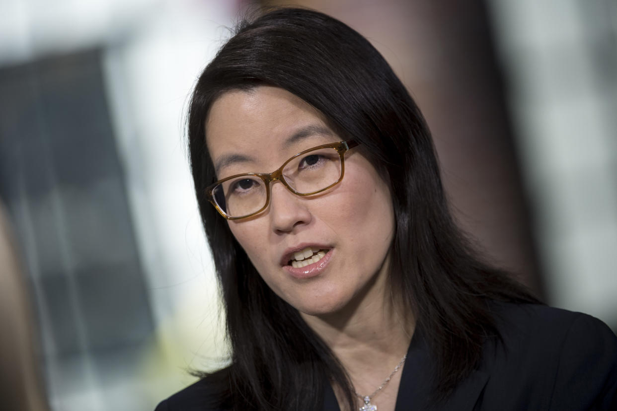 Ellen Pao, partner at Kapor Capital and former venture capitalist at Kleiner Perkins Caufield, speaks in San Francisco on April 20, 2017. (Photo: Bloomberg via Getty Images)