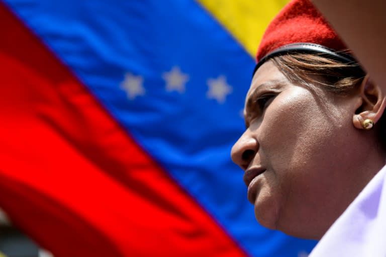 A supporter of Venezuelan President Nicolas Maduro takes part in a rally in Caracas, on May 22, 2017