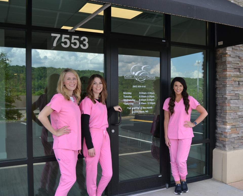 Three nursing professionals (from left) Jennifer White, Emily Spiller and Haley McMahon have opened Emory Aesthetics Center.