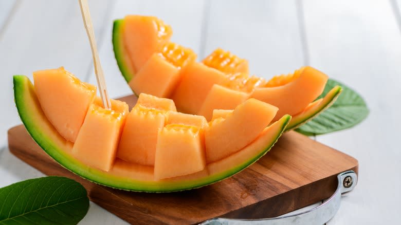 Fresh cut cantaloupe 