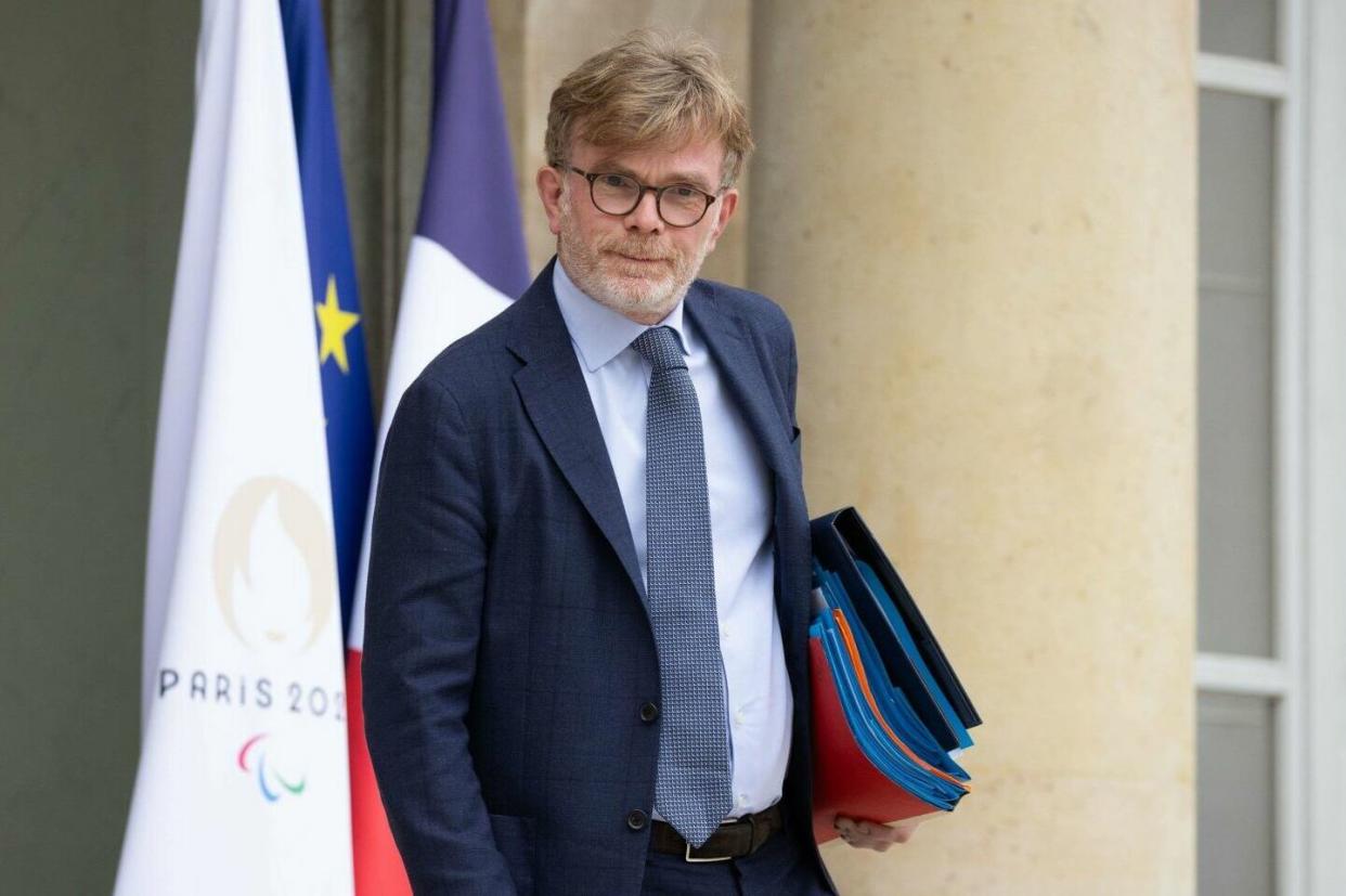 Le ministre de l'Agriculture, Marc Fesneau, sur le parvis de l'Élysée, le 24 avril 2024.   - Credit:Tom Nicholson/Shutterstock/SIPA