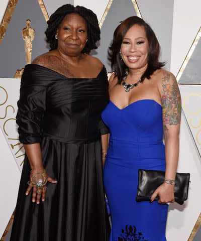 <p>Ethan Miller/Getty Images</p> Whoopi Goldberg (left) and Alex Martin in 2016