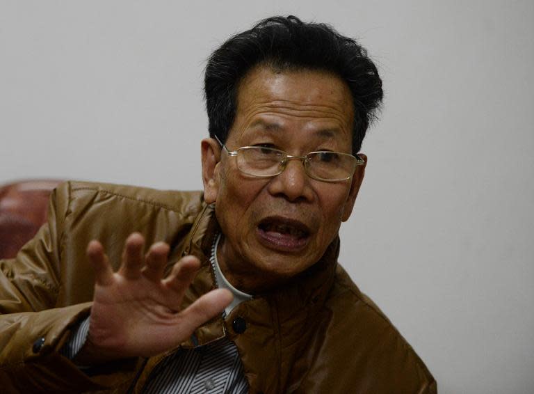 Lin Zuluan, re-elected as village leader after elections in the village of Wukan, pictured on March 31, 2014