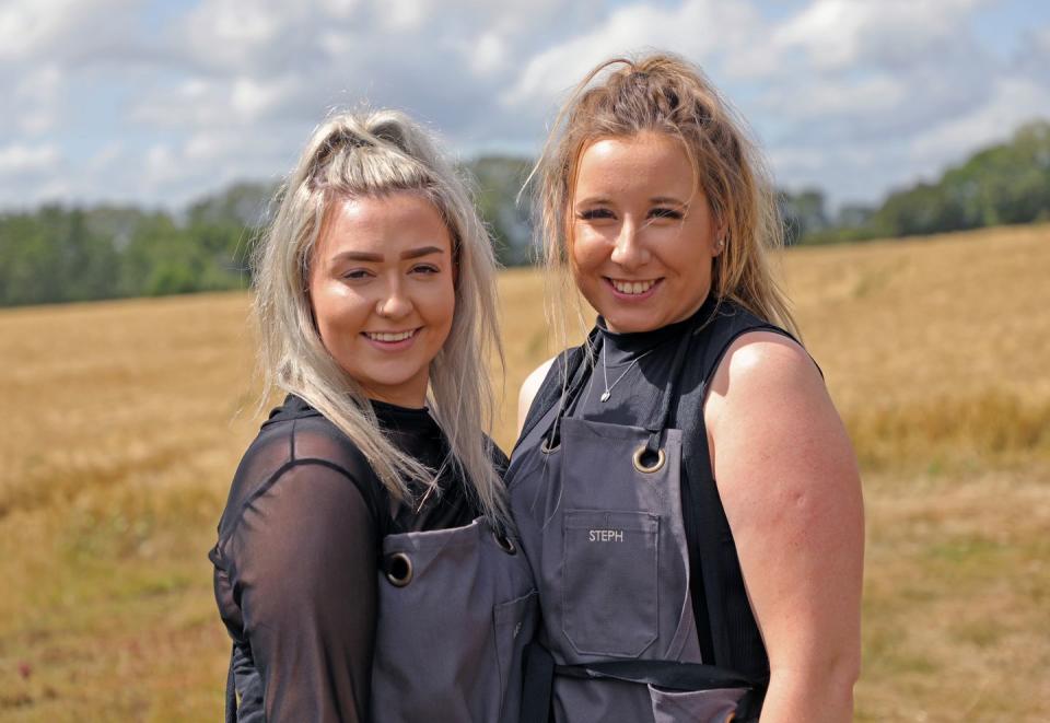 <p>Surrey-based Stephanie and Monet are the youngest duo in the competition, and they both run their own floristry businesses. </p><p>Speaking about the environmental message behind the show, Steph says: 'I think it's great that they put it in the show because that will attract those kinds of people who love nature and conservation as well as the sorts of people who like curated flowers and art and fashion. It's good to get outside. If you can bring the outside into your home, it's really good for your mental and physical health.' </p>