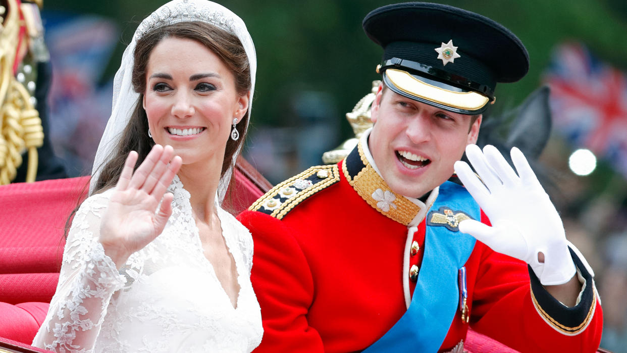  Kate Middleton and Prince William marry at Westminster Abbey in April 2011. 