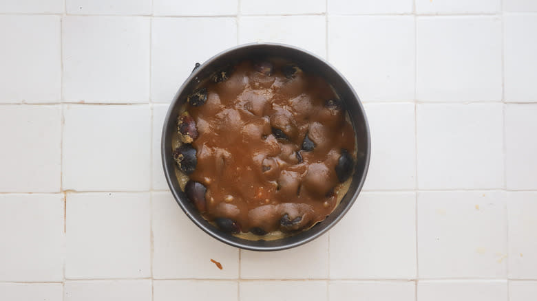 Brown sugar caramel on figs