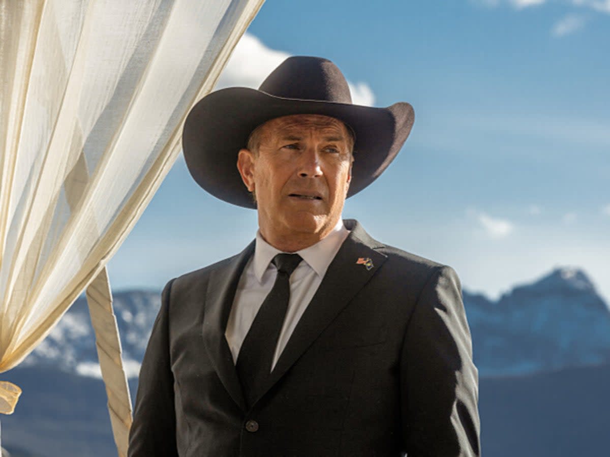 ’I am the opposite of progress,’ John Dutton (Kevin Costner), the next governor of the Big Sky State, tells his supporters in ‘Yellowstone’ (Paramount)