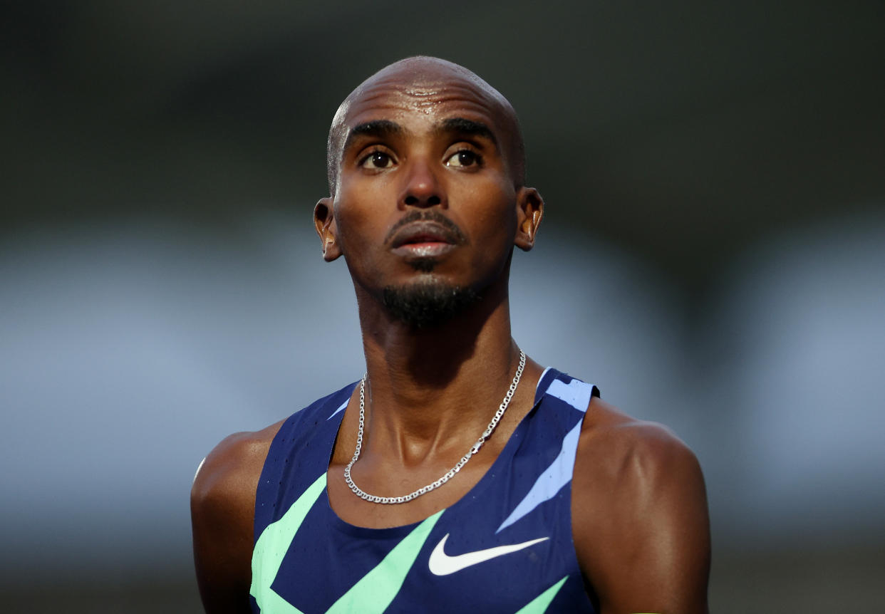 Athletics - British Athletics Championships - Manchester Regional Arena, Manchester, Britain - June 25, 2021 Britain's Mo Farah before the Men's 10,000m Action Images via Reuters/Molly Darlington