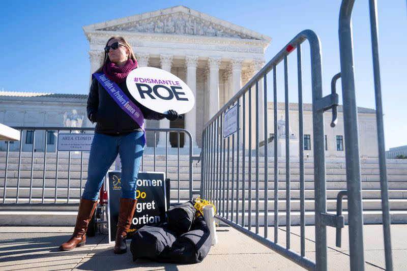 FILE PHOTO: Activists hold anti-choice demonstration on anniversary of Roe v. Wade at U.S. Supreme Court in Washington