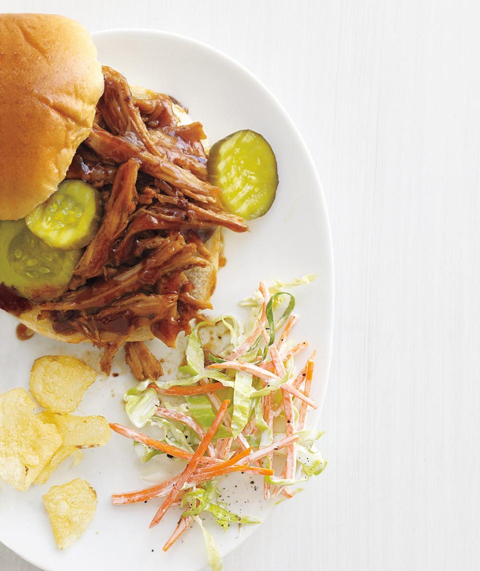 Slow-Cooker Barbecue Pork Sandwiches With Crunchy Coleslaw