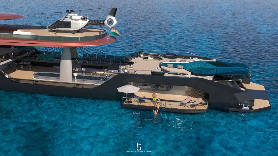 Bhusan Powar Design created a concept design for a 110-meter superyacht called Zion.