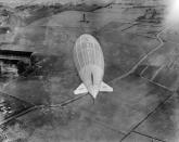 <p>The British airship R101 was a rigid airship built by the Air Ministry at the Royal Airship Works, Cardington. Its maiden flight was on the 14th October 1929 (Historic England / SWNS)</p> 