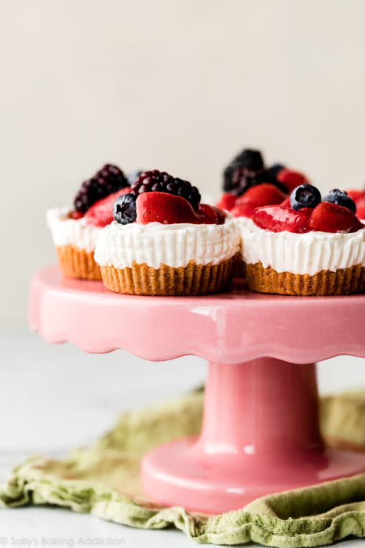 Get the Mini No-Baked Cheesecakes recipe from Sally's Baking Addiction