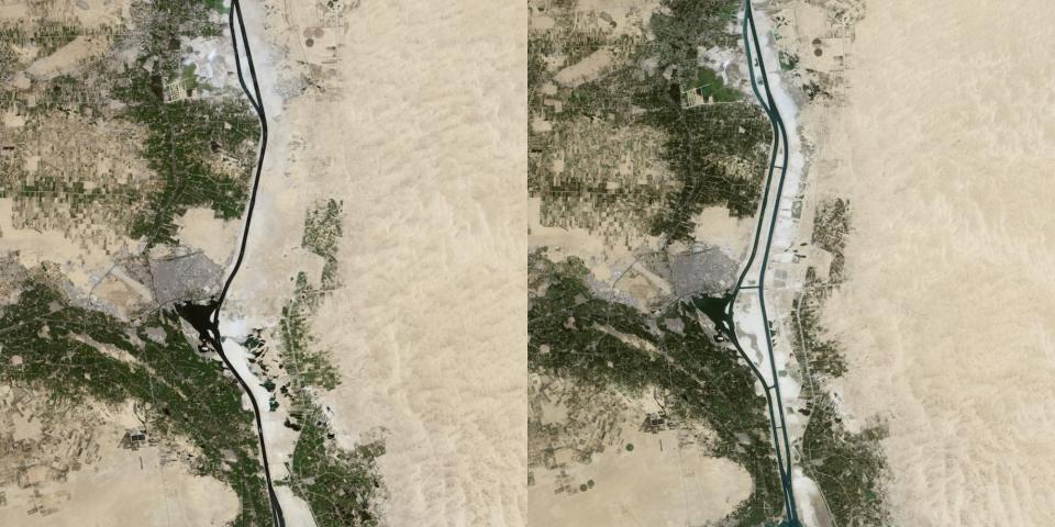 suez canal before after