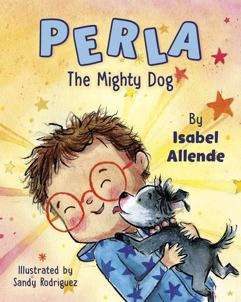 En esta imagen proporcionada por Philomel Books, la portada de "Perla, The Mighty Dog", un libro infantil de Isabel Allende. (Philomel Books vía AP)