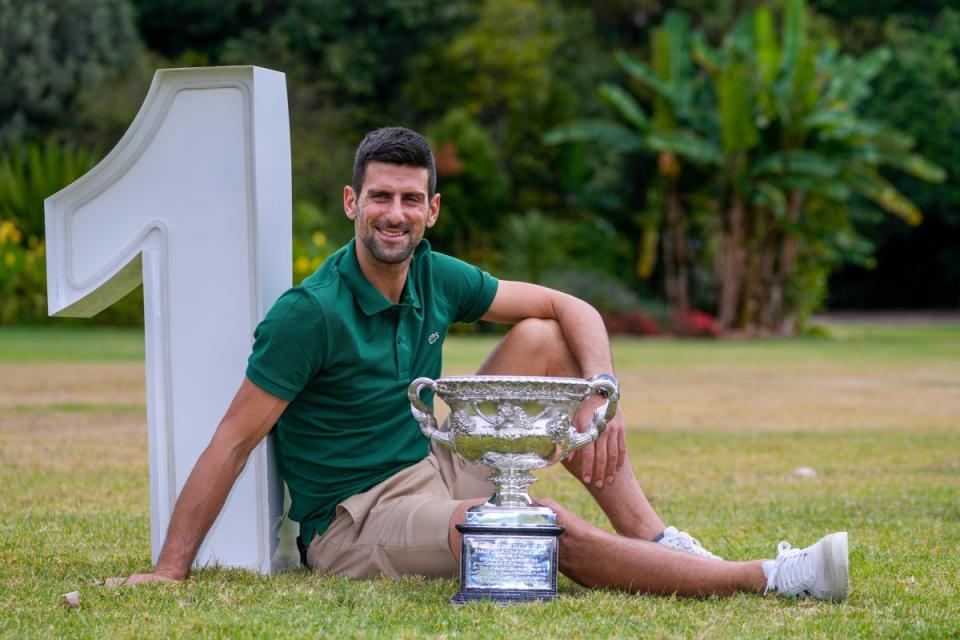 Novak Djokovic is spending a record 378th week as world number one (Ng Han Guan/AP) (AP)