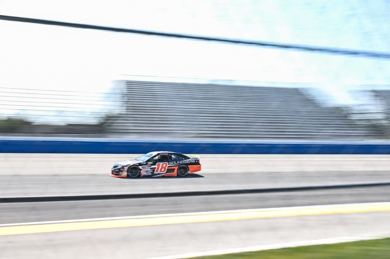 William Sawalich drives through Turn 1-2 during ARCA practice.