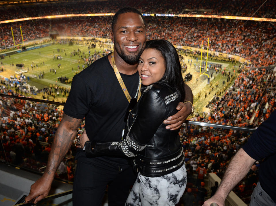 Kelvin Hayden and Taraji P. Henson at Super Bowl 50 on Feb. 7, 2016 in Santa Clara, Calif. (Photo: Kevin Mazur/WireImage)