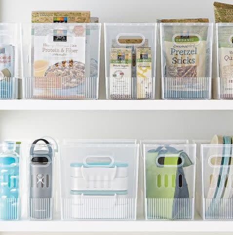 These <a href="https://fave.co/30lNLUA" target="_blank" rel="noopener noreferrer">see-through storage bins</a> are perfect for keeping your fridge and pantry organized. Find it for $4 at <a href="https://fave.co/30lNLUA" target="_blank" rel="noopener noreferrer">The Container Store</a>.