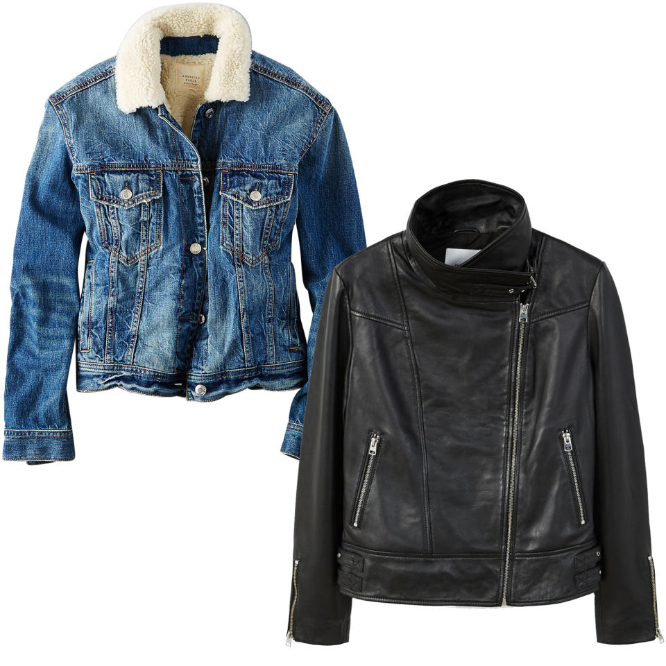 Denim Jacket + Leather Jacket