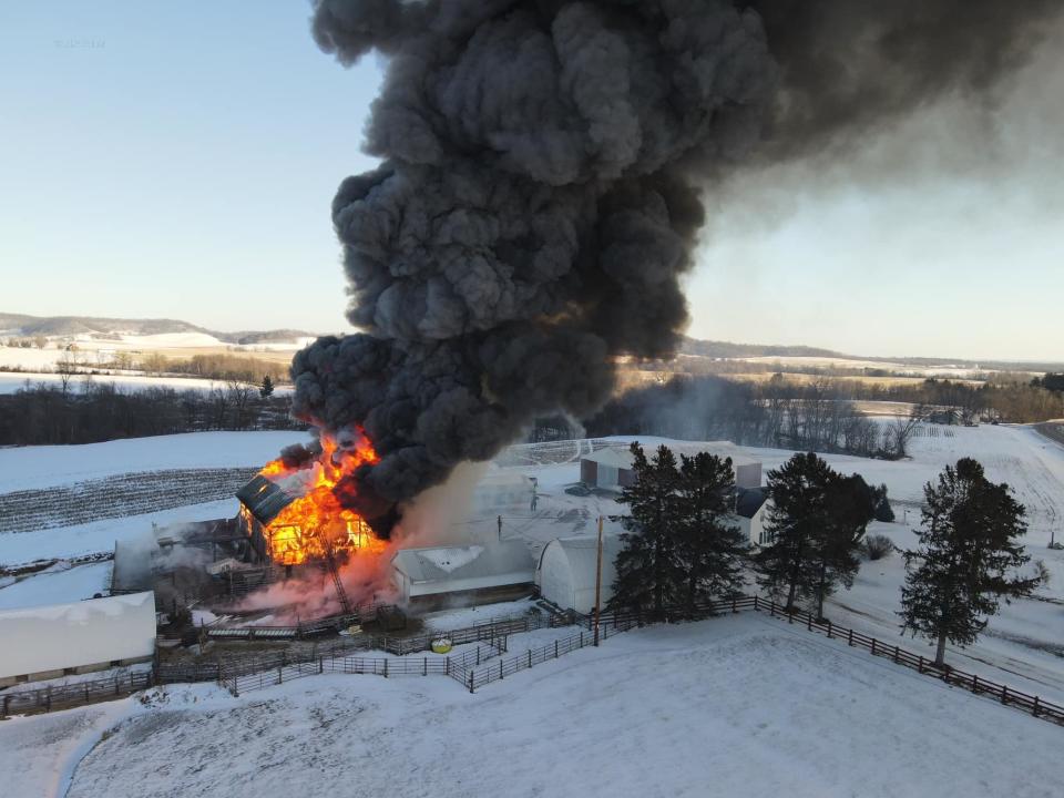 'Large' 2-story barn in Wisconsin catches fire, several cattle die