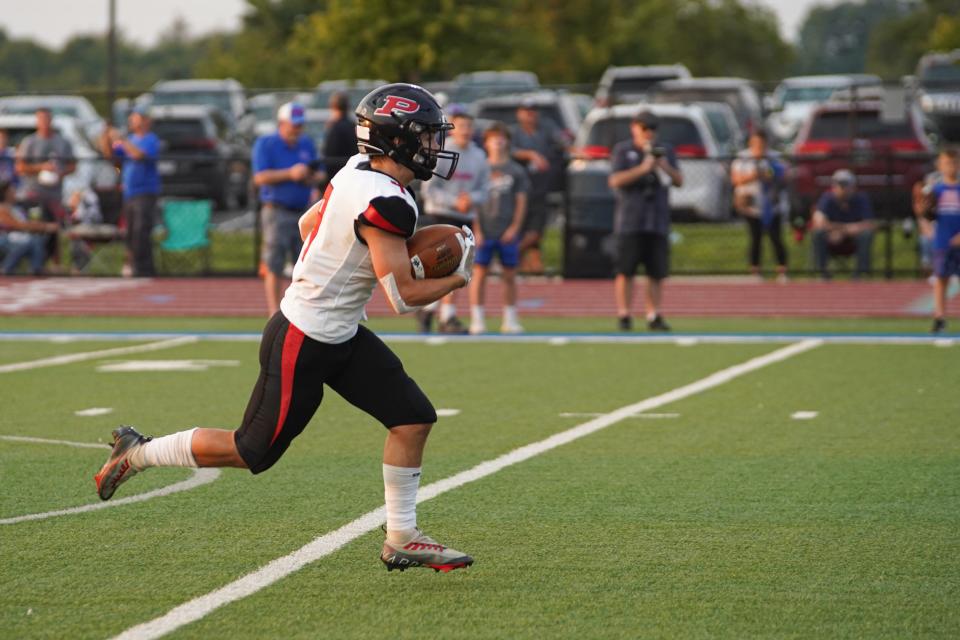 Highland stayed unbeaten in the Mid Ohio Athletic Conference with a 45-6 home win over Pleasant Friday night in football.