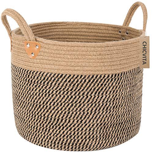 Jute Woven Storage Basket with Handles