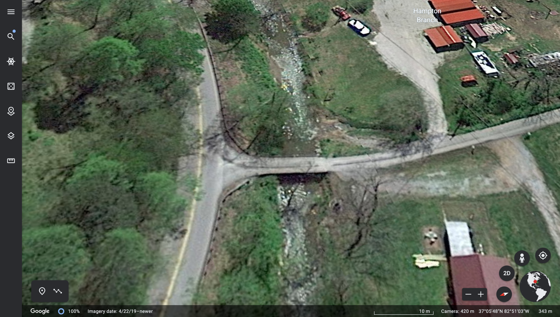 The same location shown above, taken from a Google Earth screenshot.