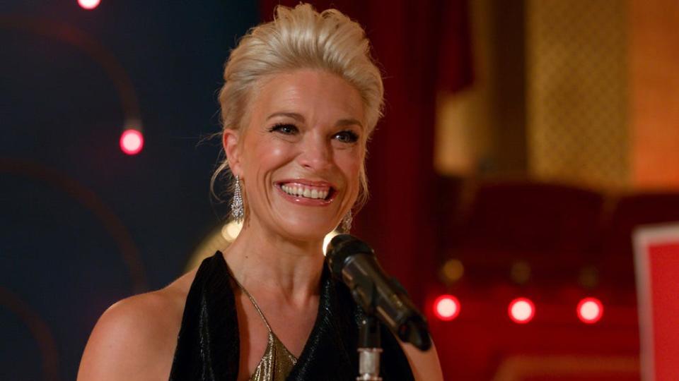 Hannah Waddingham took home an Emmy Award Sunday night for her role in "Ted Lasso," the Apple TV+ comedy in which she plays the owner of a British soccer team, just one of many Emmys won by the show.