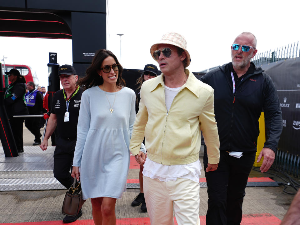 brad pitt girlfriend Ines de Ramon and Brad Pitt at the F1 Grand Prix of Great Britain on July 7, formula one, Anita Ko, Christie's