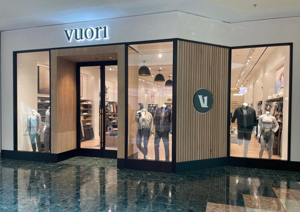 The athletic-wear retailer Vuori has opened a store at The Gardens Mall in Palm Beach Gardens. It is the California company's first store in Florida.