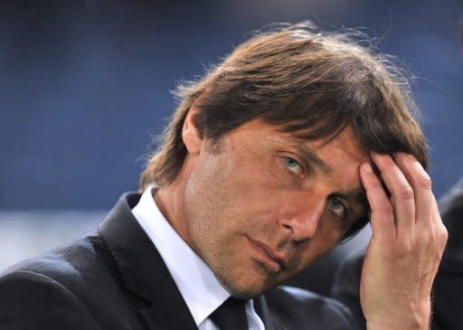 Juventus coach Antonio Conte at a Coppa Italia match in Rome on May 20. Police have searched the home of Antonio Conte, the coach of Serie A champions Juventus, as part of a probe into illegal betting