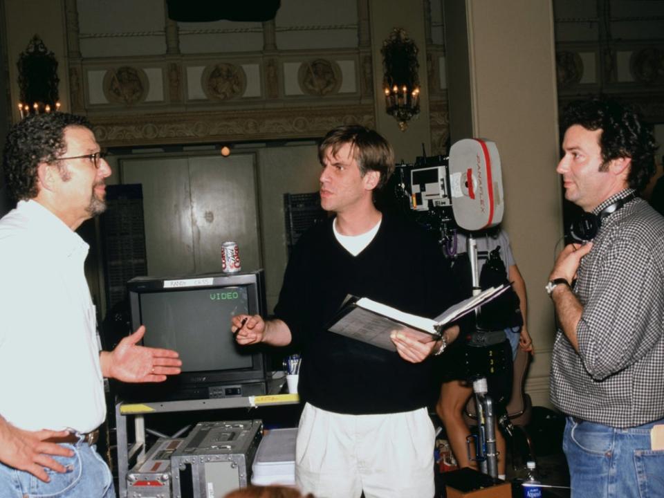 The fast schmaltz: Sorkin in his younger days, on the set of ‘The West Wing’ season one (Sky Atlantic)