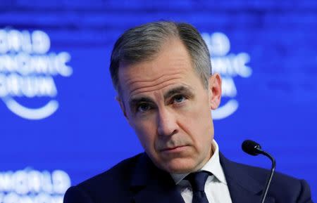 Bank of England Governor Mark Carney looks on as he attends the World Economic Forum in Davos, Switzerland January 26, 2018. REUTERS/Denis Balibouse/Files