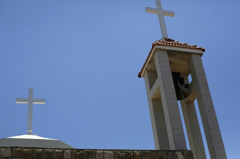 A picture taken on June 11, 2017 shows a church in the village of Ein Qiniye in the Israeli-occupied Golan Heights