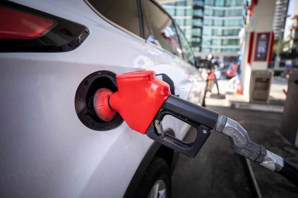 Gas prices are pictured at a gas station in downtown Vancouver, British Columbia on Thursday, September 29, 2022. 