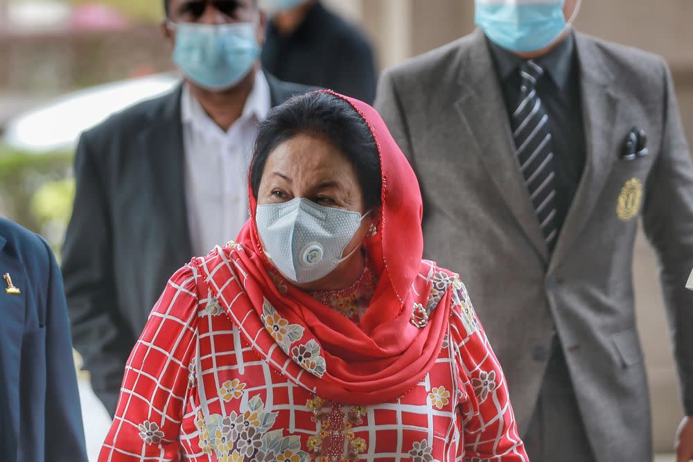 Datin Seri Rosmah Mansor arrives at the Duta High Court in Kuala Lumpur July 14,2020. — Picture by Ahmad Zamzahuri