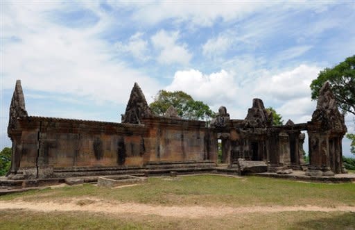 The Preah Vihear temple, on the border between Cambodia and Thailand. Cambodia has accused Thailand of "deceitful fabrication" after Thai police arrested three men on suspicion of spying near the neighbours' disputed border