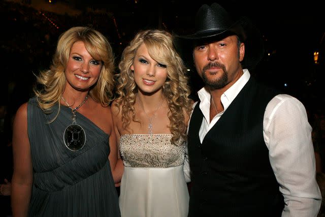 <p>Kevin Winter/ACMA/Getty</p> Faith Hill, Taylor Swift and Tim McGraw