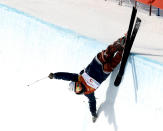 <p>Aaron Blunck, of the United States, crashes during the Men’s Halfpipe Final at the 2018 Winter Olympics in PyeongChang, South Korea, Feb. 22, 2018.<br> (AP Photo/Lee Jin-man) </p>