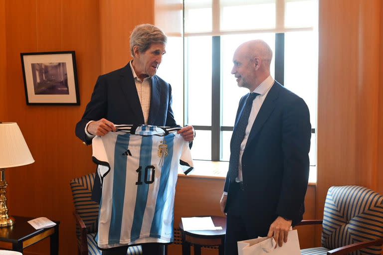 Horacio Rodríguez Larreta con John Kerry, Special Presidential Envoy for Climate