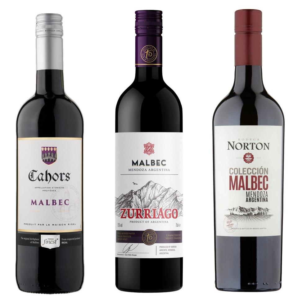 Finest Cahors Malbec 2022; Taste the Difference Zurriago Malbec 2022; Norton Colección Malbec 2023